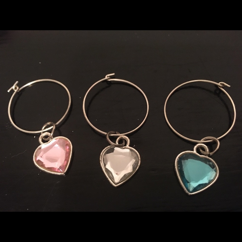 3 Heart Charm Pendants